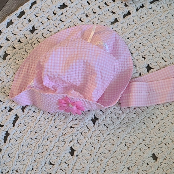 BEAUTIFUL SUMMER 18 MONTHS DRESS / HAT PINK WHITE - Picture 13 of 16